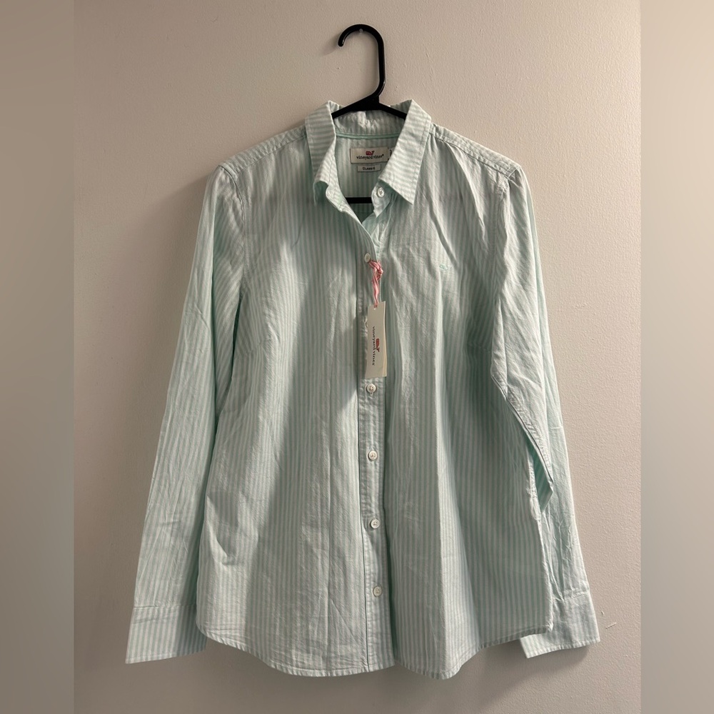Vineyard Vines Mint Striped Button Down Shirt